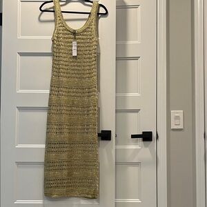 NWT WHBM size S Elegant Gold Knit Dress